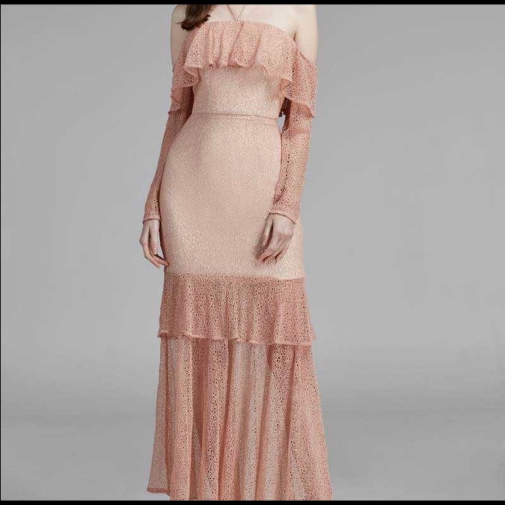 Nwt Keepsake wide awake lace pink gown S